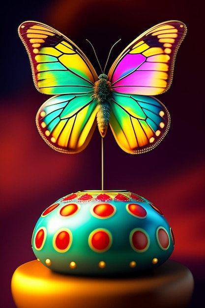 A butterfly with colorful wings