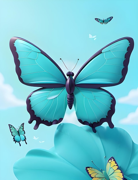 butterfly with light blue color