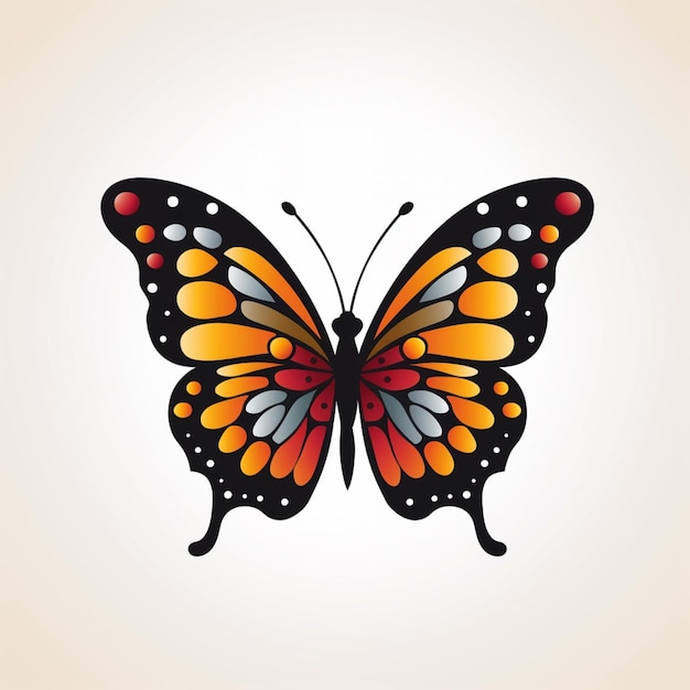 Photo butterfly with orange and black wings and dots on its wings generative ai