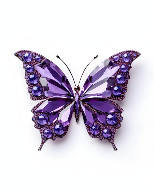 紫色の宝石が付いた蝶