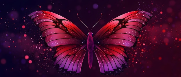 A butterfly with purple wings and purple wings.