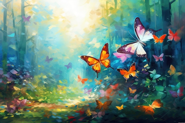 蝶の不思議の国 魔法の森に魅了される