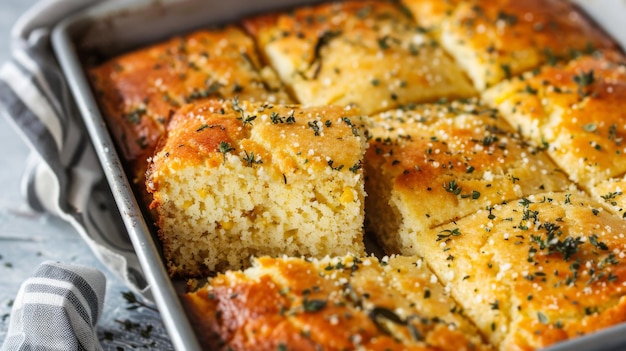 Buttermilk and Herb Cornbread in Baking Pan