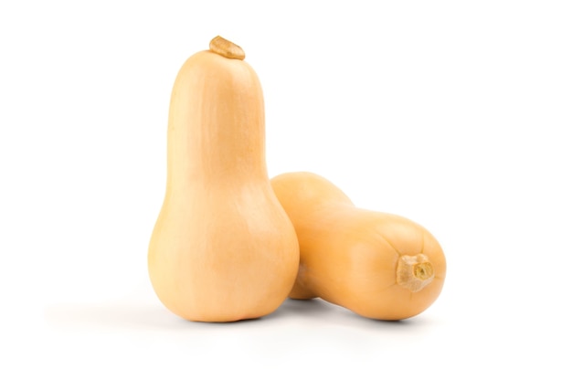 Butternut pompoenen geïsoleerd op wit.