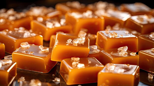 Butterscotch candies melt on the tongue