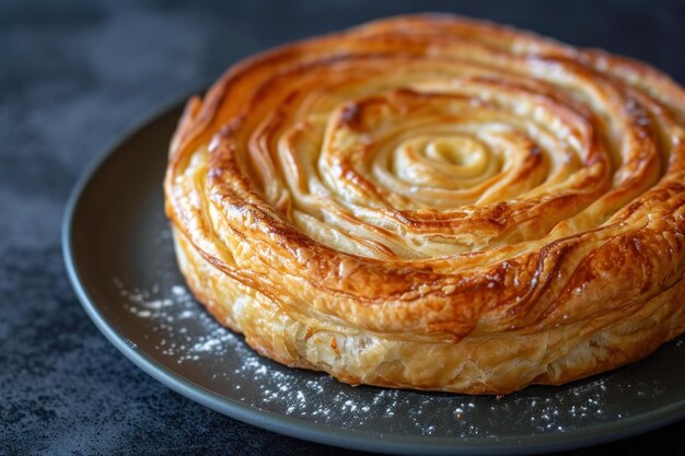 Foto pasticceria a spirale al burro generate ai