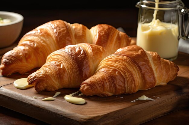 Buttery French croissants