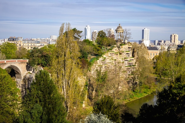 Buttes Chaumont park in Paris