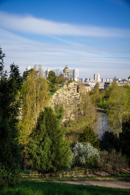 Buttes Chaumont park in Paris