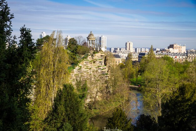 Buttes Chaumont park in Paris