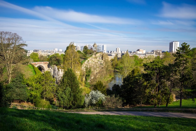 Buttes Chaumont park in Paris