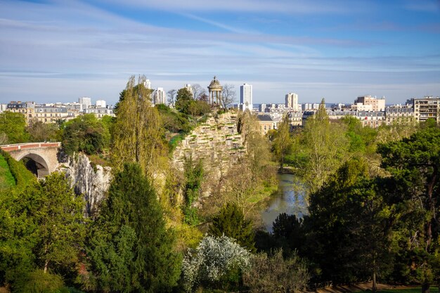 Buttes Chaumont park in Paris