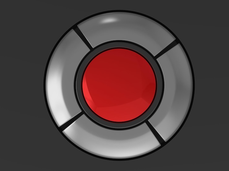 Photo button  3d render.