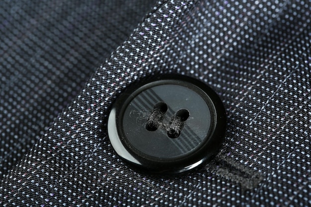 Button on clothes close up