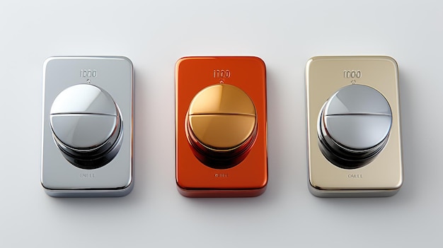 Button design metal power button Generative AI