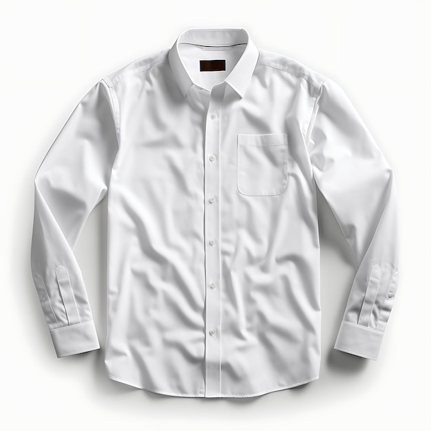 Button Down Shirt Cotton or Linen Tailored Form Design Style Fashions Clothers on Clean Background