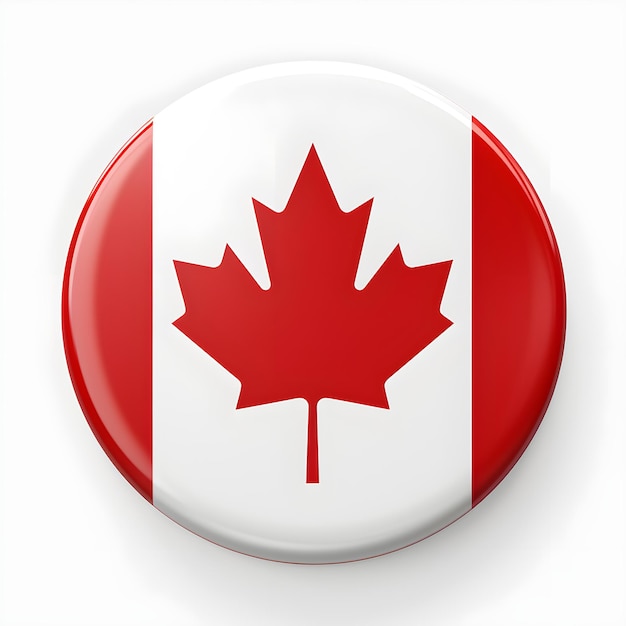 Photo button icon in national colors of canada