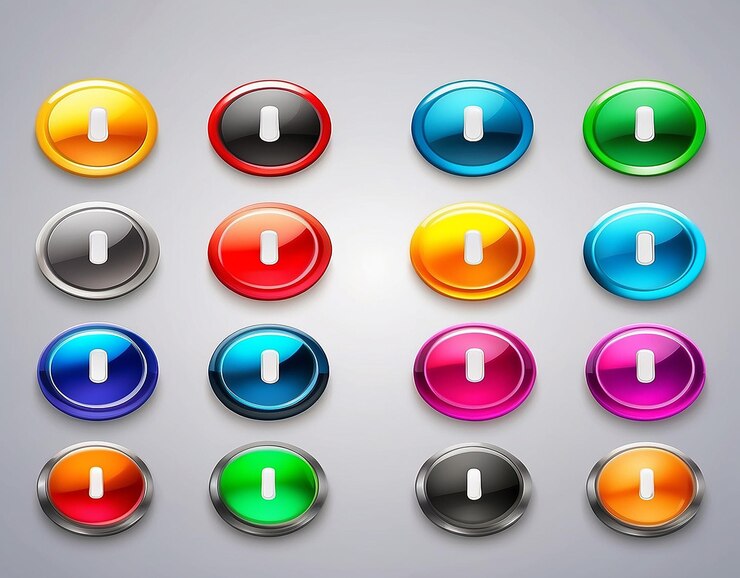 फोटो button isolated on white background