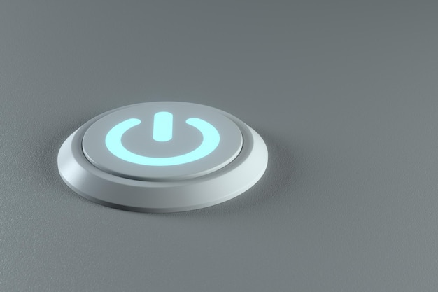 Photo button and switch with grey backgroundabstract conception 3d rendering