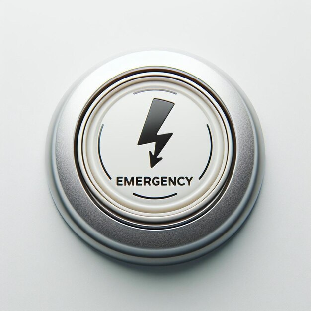 Photo a button with an emergency sign on it