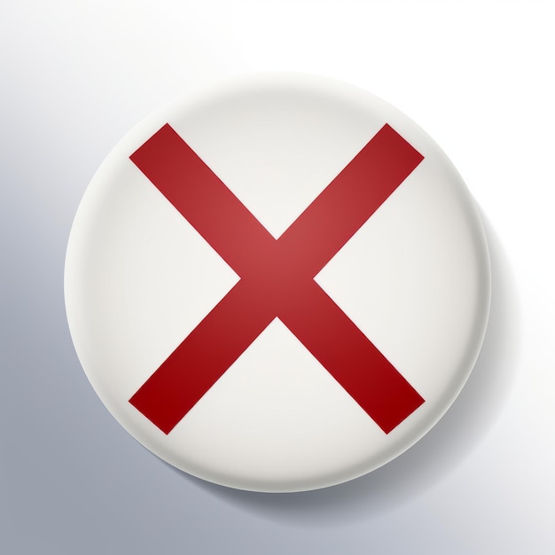 a button with the symbol of an x on it