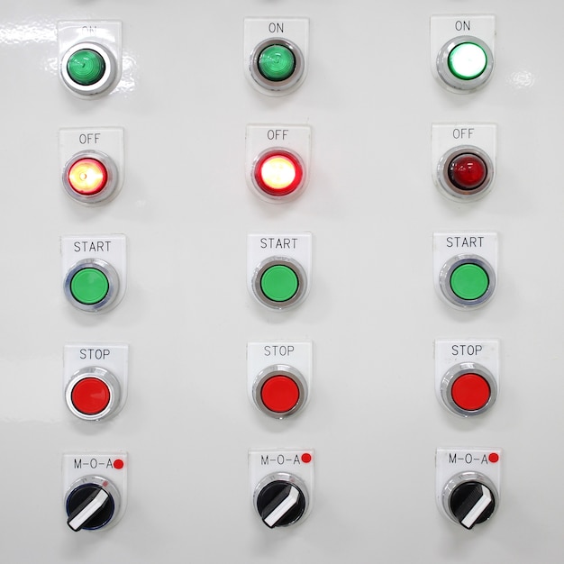 Buttons on control panel