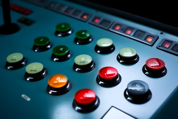 Buttons on a control panel