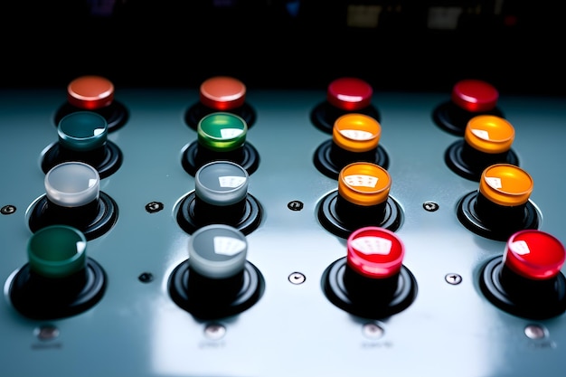 Buttons on a control panel