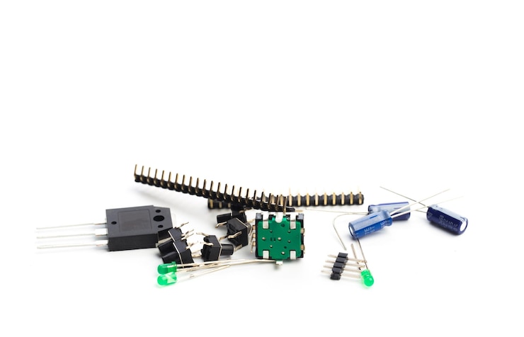 फोटो buttons led encoder and connectors isolated on white