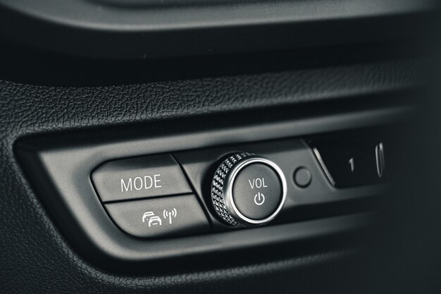 Buttons panel of the car on the dashboard