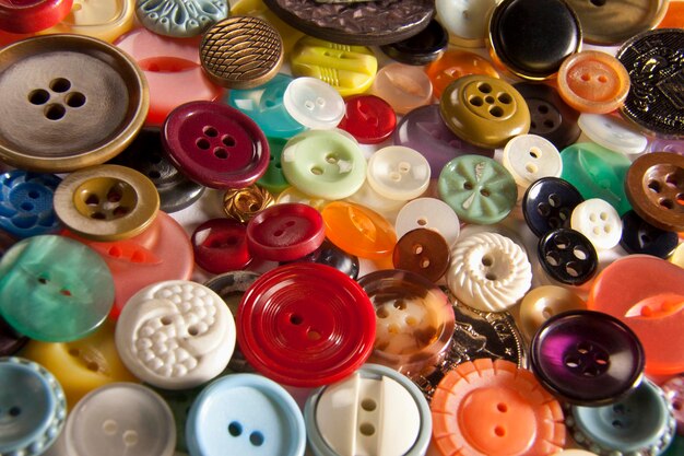 Buttons used in dressmaking