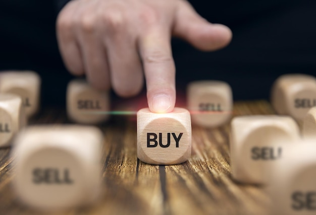 Buy Cubes form the word Buy The concept of the word Buy