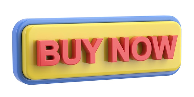 Buy now button 3D illustration