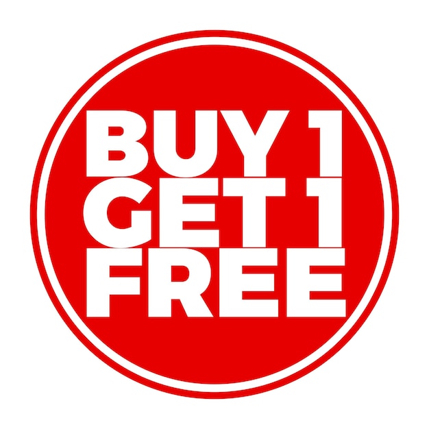 Buy one get one free promotional sale label for business