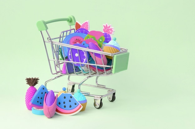 ダイエット食品や果物をオンラインで購入する。ショッピングカート