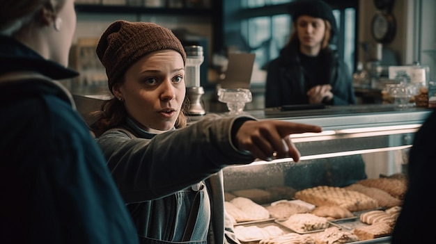 buying food from bakery