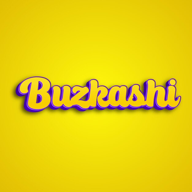 Photo buzkashi typography 3d design yellow pink white background photo jpg