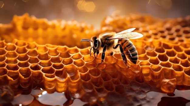 The buzz of honeybees on the honeycomb