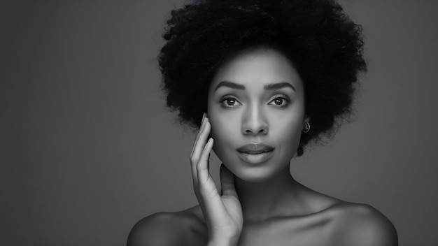 Bw portrait of beauty black woman