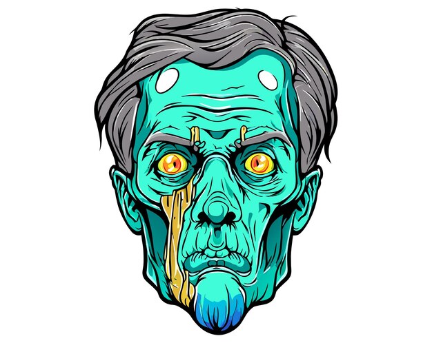 Photo byson head zombie slime illustration design