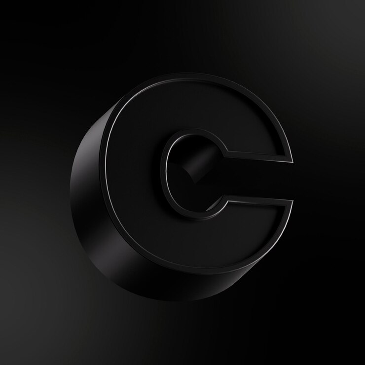 Photo c 문자 3d 렌더링 된 검은 문자