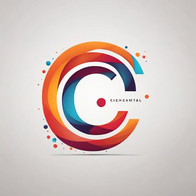 Фото Дизайн логотипа с буквой c. тип логотипа c с точкой. креативный и уникальный шаблон дизайна логотипа буквы c.