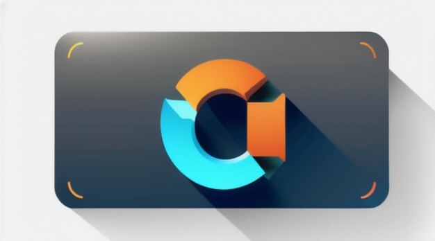 Foto logo della lettera c multicolore su sfondo bianco e scuro