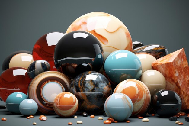 Premium AI Image  C4D Materials Exploring the Artistic Realm in a 32 Ratio