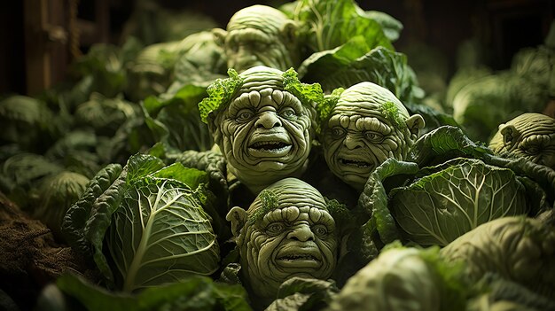 Photo cabbage apocalypse a morbid grotesque decadent maximalist feast