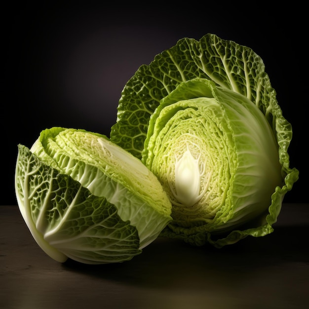 Cabbage Cut in Half