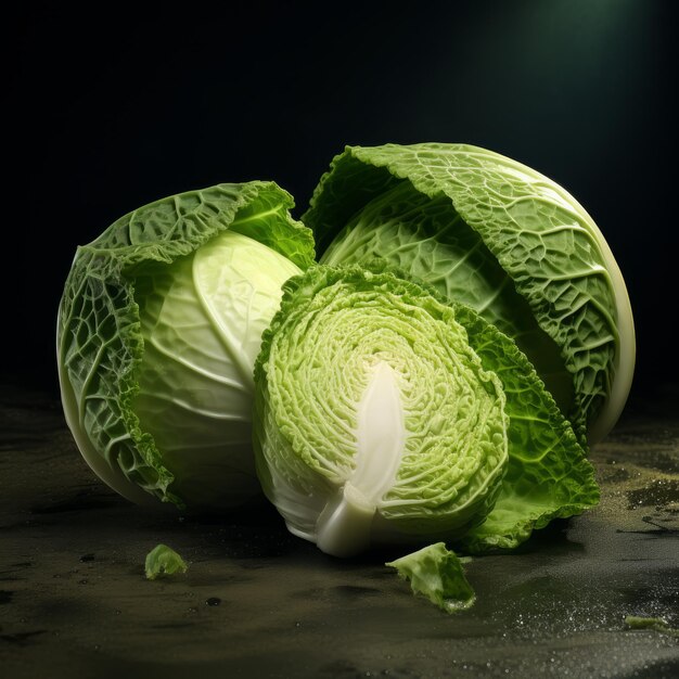 Cabbage Cut in Half