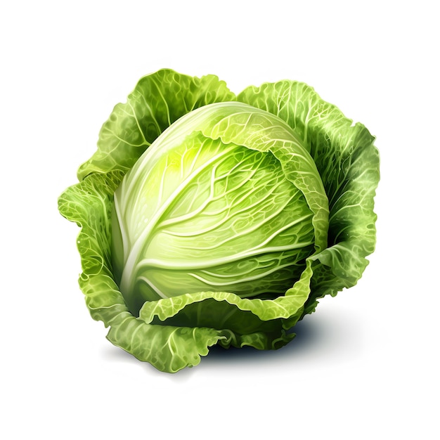 Cabbage isolated Cabbage on white Background with full depth of field Cabbage PNG