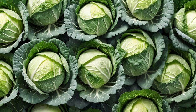 Photo cabbage isolated on white background green leaves pattern