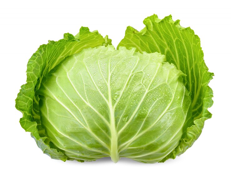 Photo cabbage isolated on white clipping path